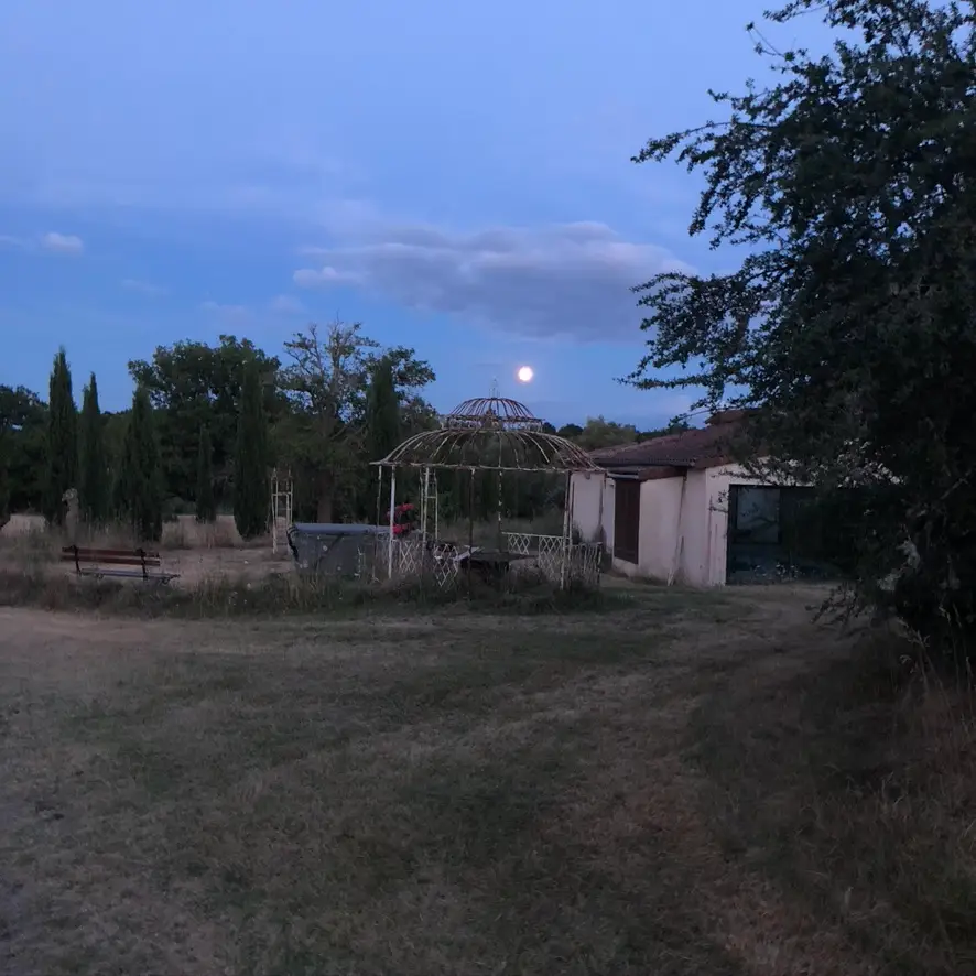 Forge in France - Full moon over back garden