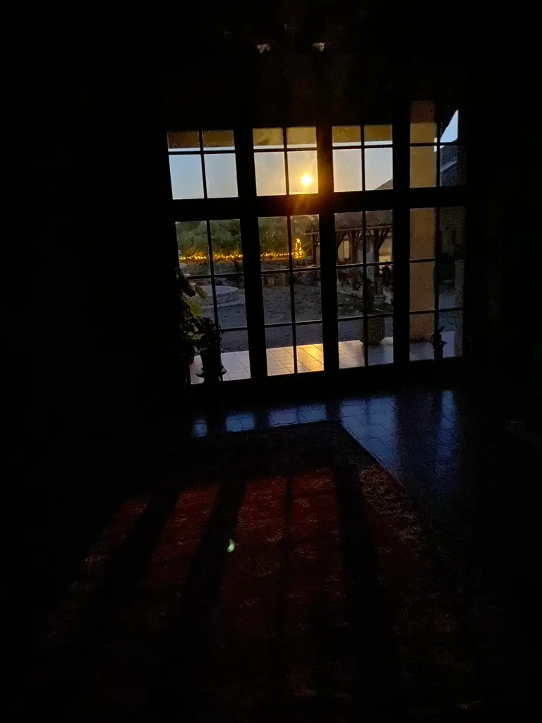 Forge in France - Full moon through front doors