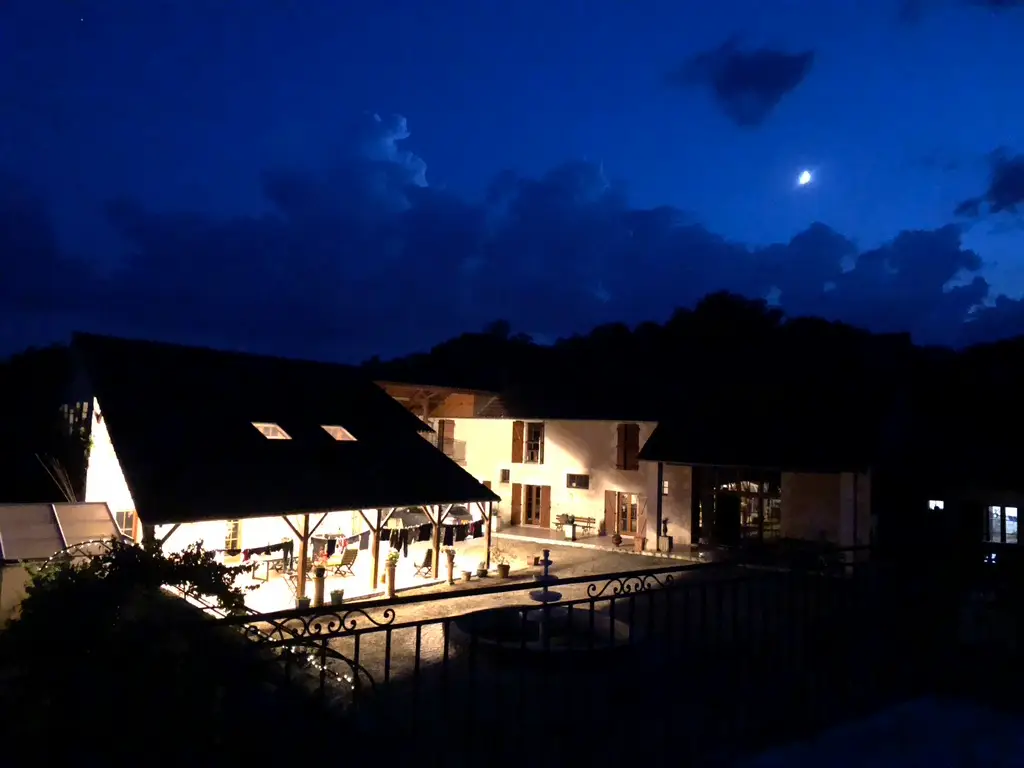 Forge in France - courtyard lit up