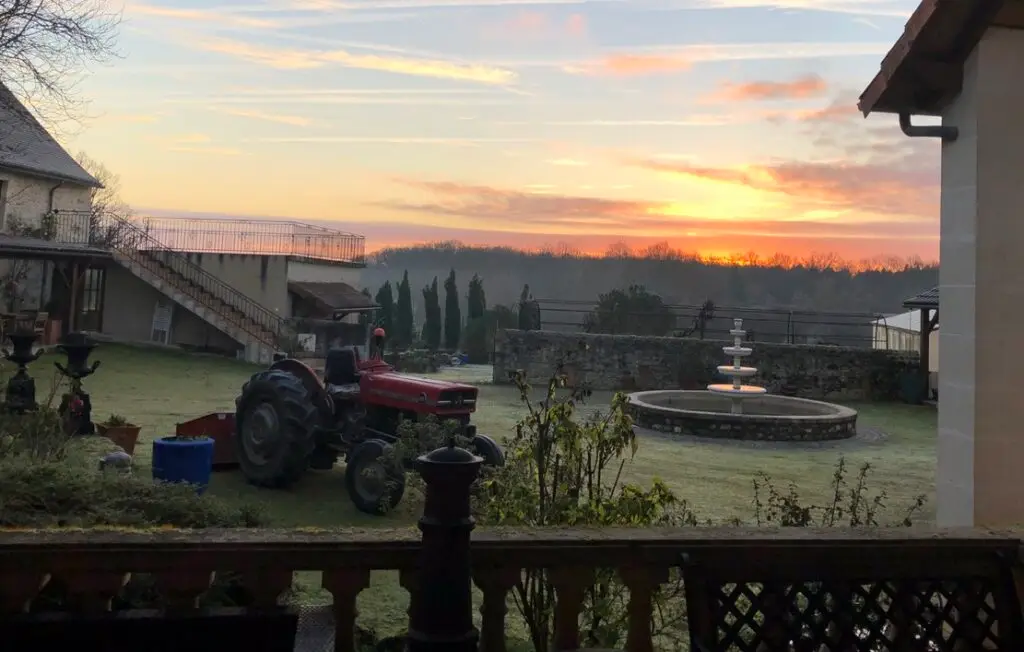 Forge in France - courtyard sunrise